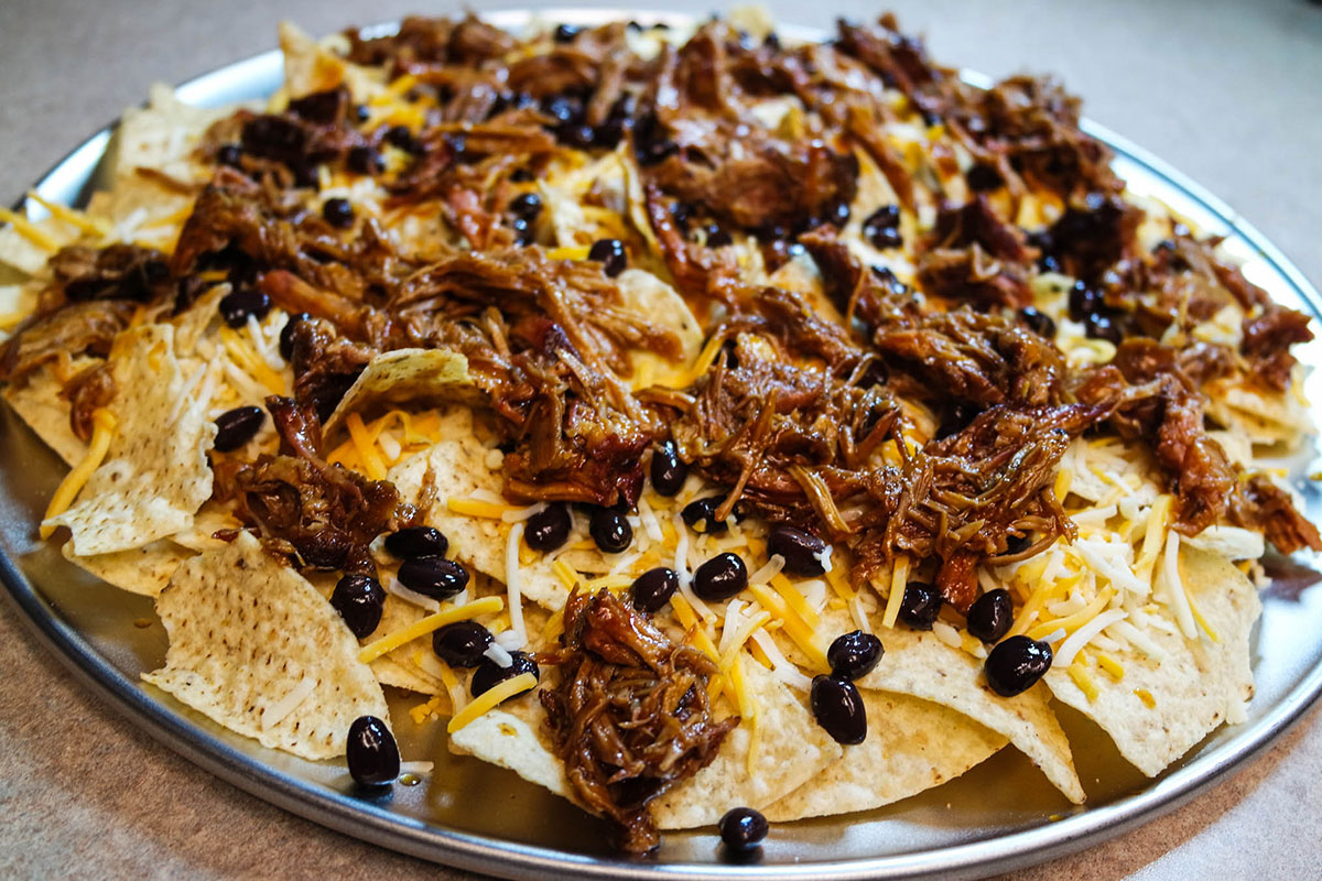Pulled Pork Nachos on the Green Mountain Pellet Grill