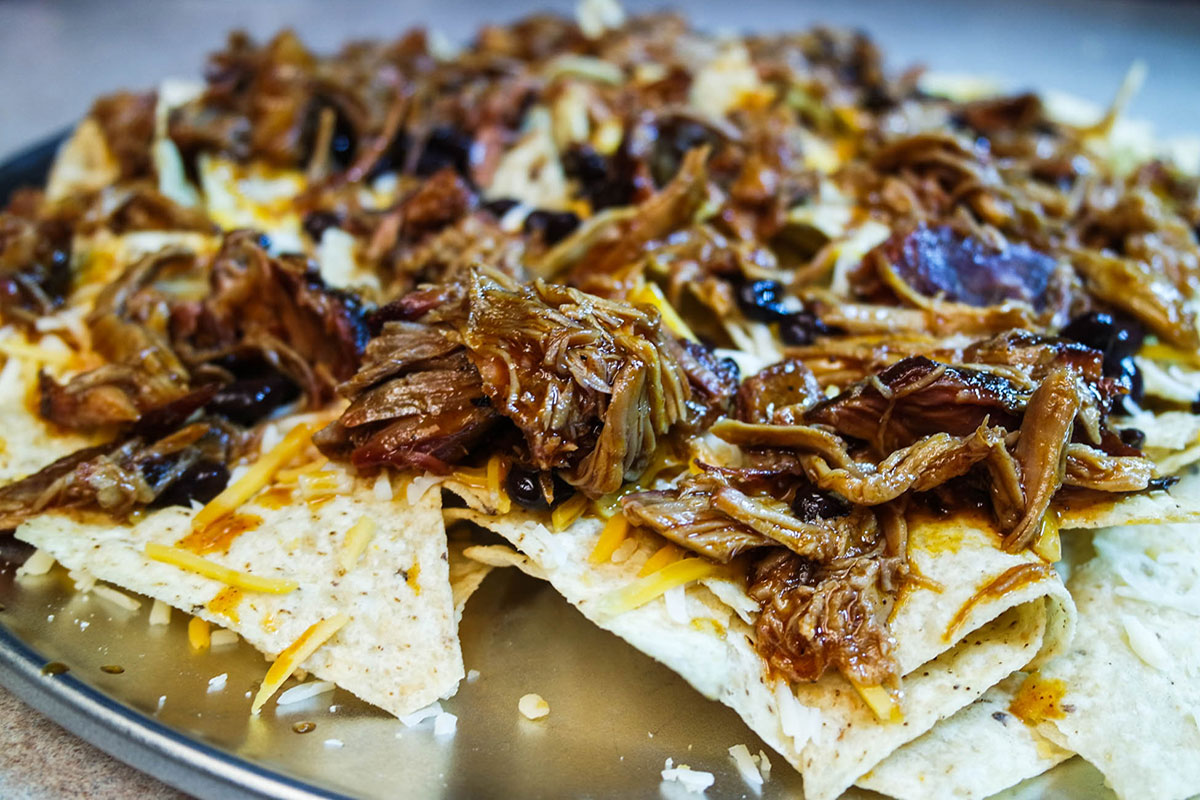 Pulled Pork Nachos on the Green Mountain Pellet Grill