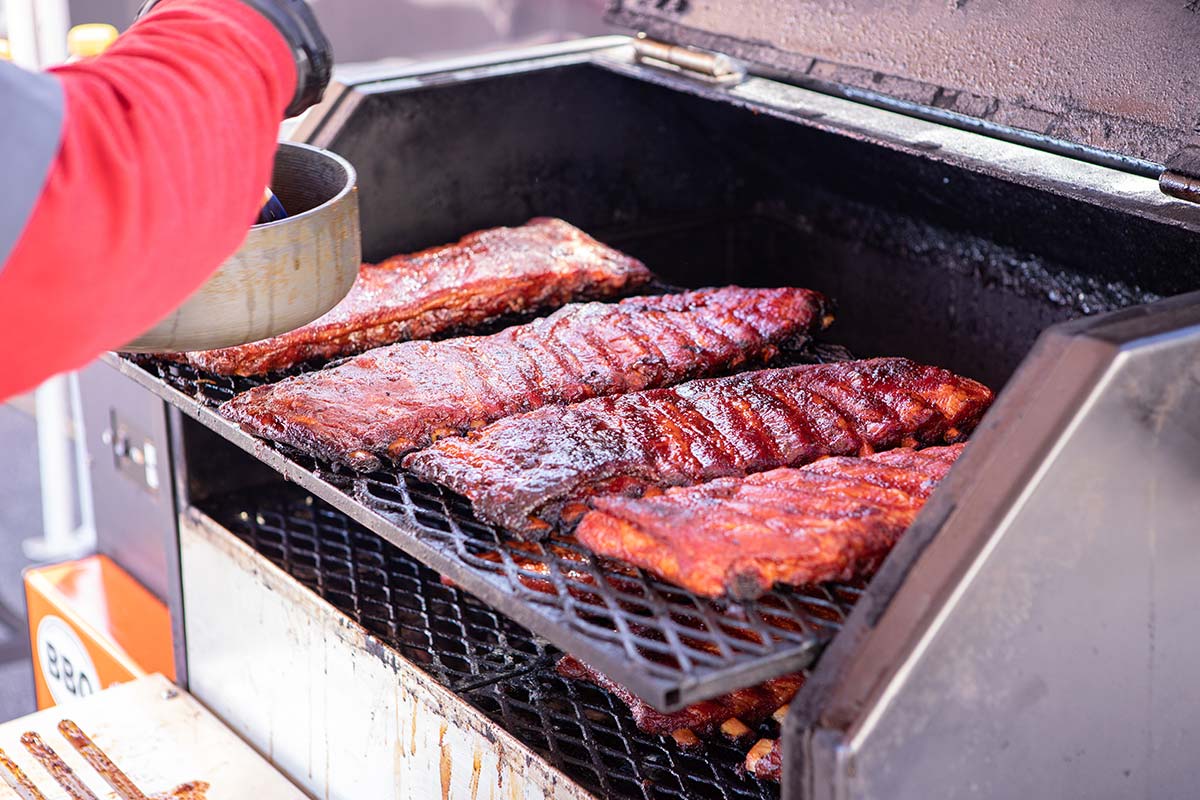 2021 Open House - Ribs on Yoder Smoker