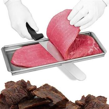 TSM Stainless Steel Jerky Cutting Board with Knife